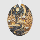 3d Quilling Effect Christmas Village Ornament (Vorderseite)