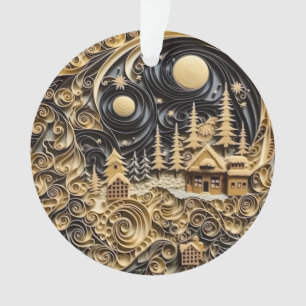 3d Quilling Effect Christmas Village Ornament