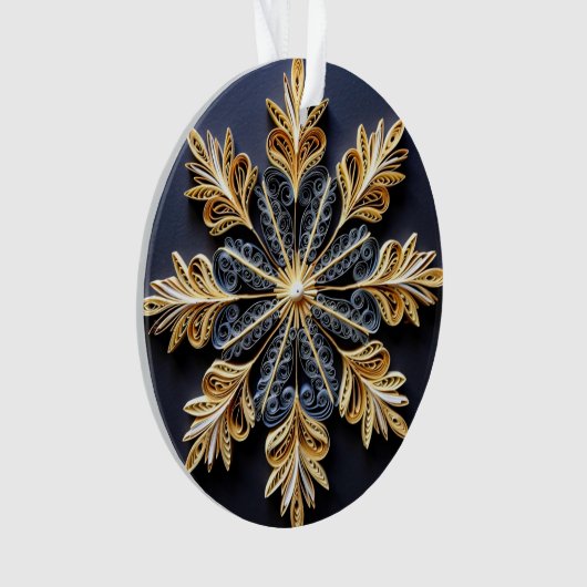 3d Quilling Effect Snowflake Ornament (Vorderseite)
