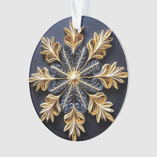 3d Quilling Effect Snowflake Ornament (Vorderseite)