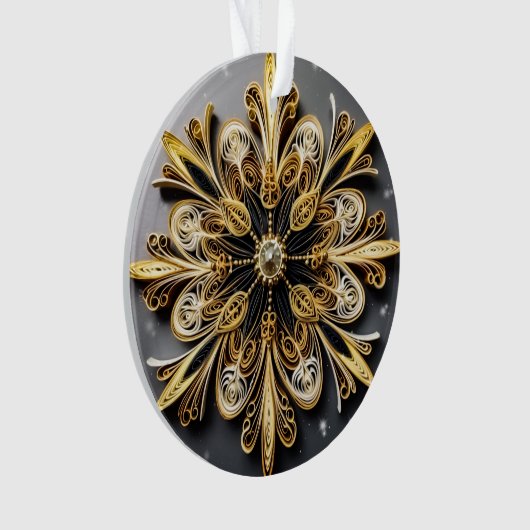 3d Quilling Effect Snowflake Ornament (Vorderseite)