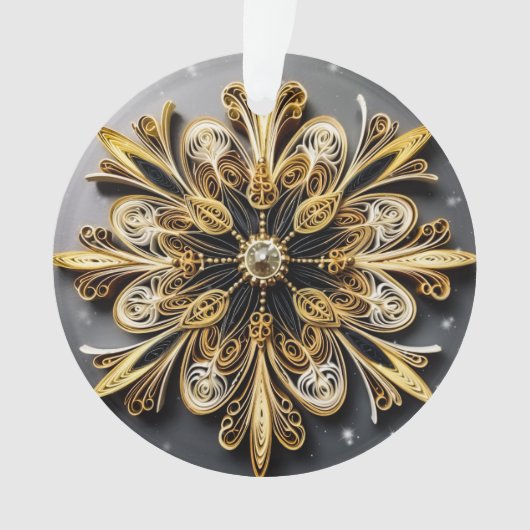 3d Quilling Effect Snowflake Ornament (Vorderseite)