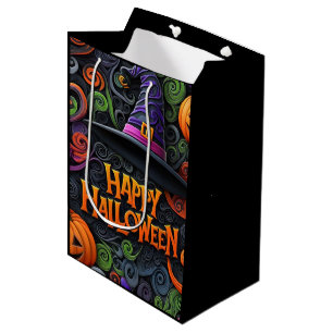 3D-Quilling-Hexenhut Happy Halloween-Tasche Mittlere Geschenktüte