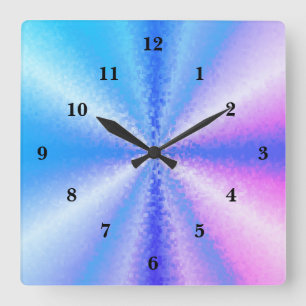 3D Rainbow Art Quadratische Wanduhr