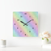 3D Rainbow Art Quadratische Wanduhr (Zuhause)