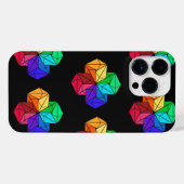 3D-Rainbow-Cube-Dreiecke in Schwarz iPhone Hülle (Rückseite (Horizontal))