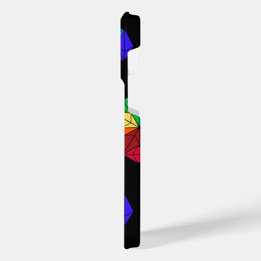 3D-Rainbow-Cube-Dreiecke in Schwarz iPhone Hülle (Linke Seite)