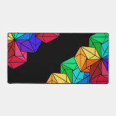 3D-Rainbow-Cube-Dreiecke in Schwarz Schreibtischunterlage (Vorderseite)