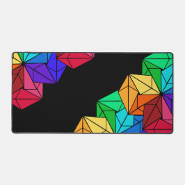 3D-Rainbow-Cube-Dreiecke in Schwarz Schreibtischunterlage
