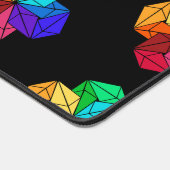 3D-Rainbow-Cube-Dreiecke in Schwarz Schreibtischunterlage (Ecke)
