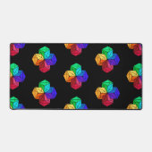3D-Rainbow-Cube-Dreiecke in Schwarz Schreibtischunterlage (Vorderseite)