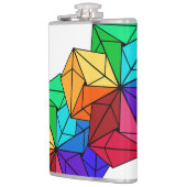 3D-Rainbow-Cube-Dreiecke in Weiß Flachmann (Links)