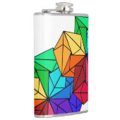 3D-Rainbow-Cube-Dreiecke in Weiß Flachmann (Rechts)