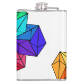 3D-Rainbow-Cube-Dreiecke in Weiß Flachmann (Rückseite)