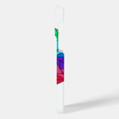3D-Rainbow-Cube-Dreiecke in Weiß iPhone Hülle (Linke Seite)