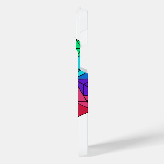 3D-Rainbow-Cube-Dreiecke in Weiß iPhone Hülle (Linke Seite)
