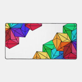 3D-Rainbow-Cube-Dreiecke in Weiß Schreibtischunterlage