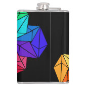 3D-Rainbow-Cube-Dreiecke mit schwarzem Namen Flachmann (Rückseite)