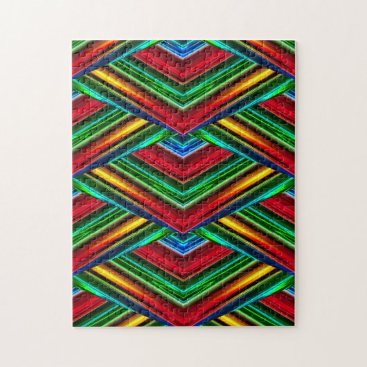 3D Rainbow Diamonds | Farbige Perspektive Puzzle (Vertikal)