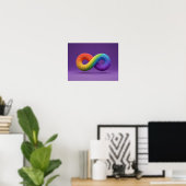 3D Rainbow Infinity Symbol Autismus Neuroversität Poster (Heimbüro)