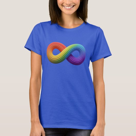 3D Rainbow Infinity Symbol Autismus Neuroversität T-Shirt (Vorderseite)