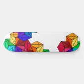 3D-Rainbow-Random-Cube-Dreiecke auf Weiß Skateboard (Horizontal)