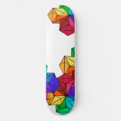 3D-Rainbow-Random-Cube-Dreiecke auf Weiß Skateboard (Vorderseite)