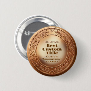 3D realistische Bronzemedaille, anpassbare Auszeic Button