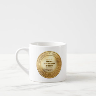 3D realistische Goldmedaille, anpassbare Auszeichn Espressotasse