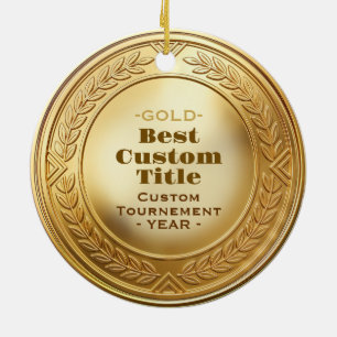 3D realistische Goldmedaille, anpassbare Auszeichn Keramik Ornament
