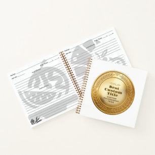 3D realistische Goldmedaille, anpassbare Auszeichn Notizblock
