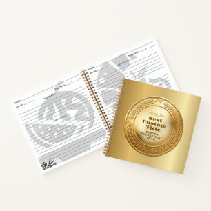 3D realistische Goldmedaille, anpassbare Auszeichn Notizblock