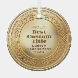 3D realistische Goldmedaille, anpassbare Auszeichn Ornament Aus Glas