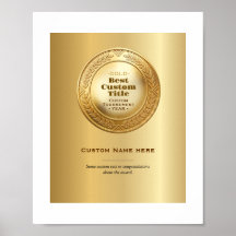 3D realistische Goldmedaille, anpassbare Auszeichn