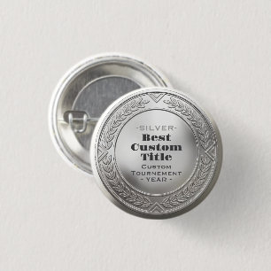 3D realistische Silbermedaille, anpassbare Auszeic Button