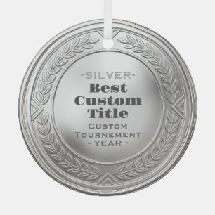 3D realistische Silbermedaille, anpassbare Auszeic Ornament Aus Glas