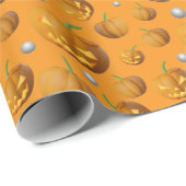 3D Realistischer Jack O'Lantern & Pumpkin Pattern Geschenkpapier (Rolleneckpunkt)