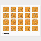 3D Realistischer Jack O'Lantern & Pumpkin Pattern Quadratischer Aufkleber (Blatt)