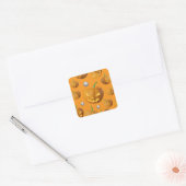 3D Realistischer Jack O'Lantern & Pumpkin Pattern Quadratischer Aufkleber (Umschlag)