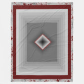 3D-Rechteck-Design, grau & weiß, dunkelroter Akzen Fleecedecke (Vorderseite)