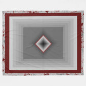 3D-Rechteck-Design, grau & weiß, dunkelroter Akzen Fleecedecke (Vorderseite (Horizontal))