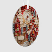 3d Red and Gold Christmas Village Ornament (Vorderseite)