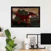 3D Red Dragon Poster (Heimbüro)