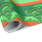 ~ 3D Red Green Fraktal ~ Weihnachten Geschenkpapier (Rolleneckpunkt)