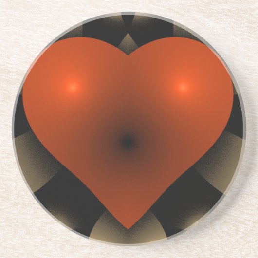 3D Red Heart Getränkeuntersetzer (Vorne)