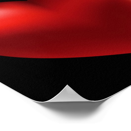 3D Red Heart Poster (Ecke)