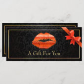 3D Red Lips Beauty Salon Geschenkgutschein (Vorne/Hinten)
