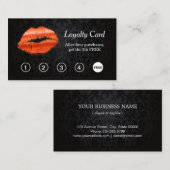 3D Red Lips Makeup Salon Loyalty Punch Card Treuekarte (Vorne/Hinten)