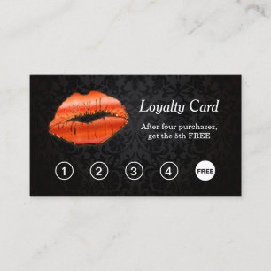 3D Red Lips Makeup Salon Loyalty Punch Card Treuekarte