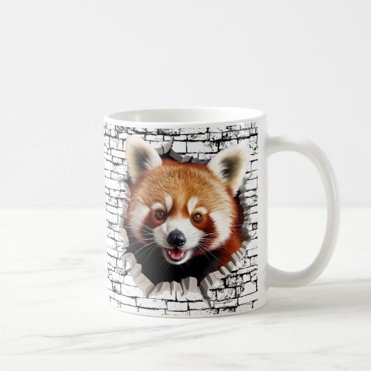 3D Red Panda Wall Break - Paradies für Kletterhexe Kaffeetasse (Rechts)